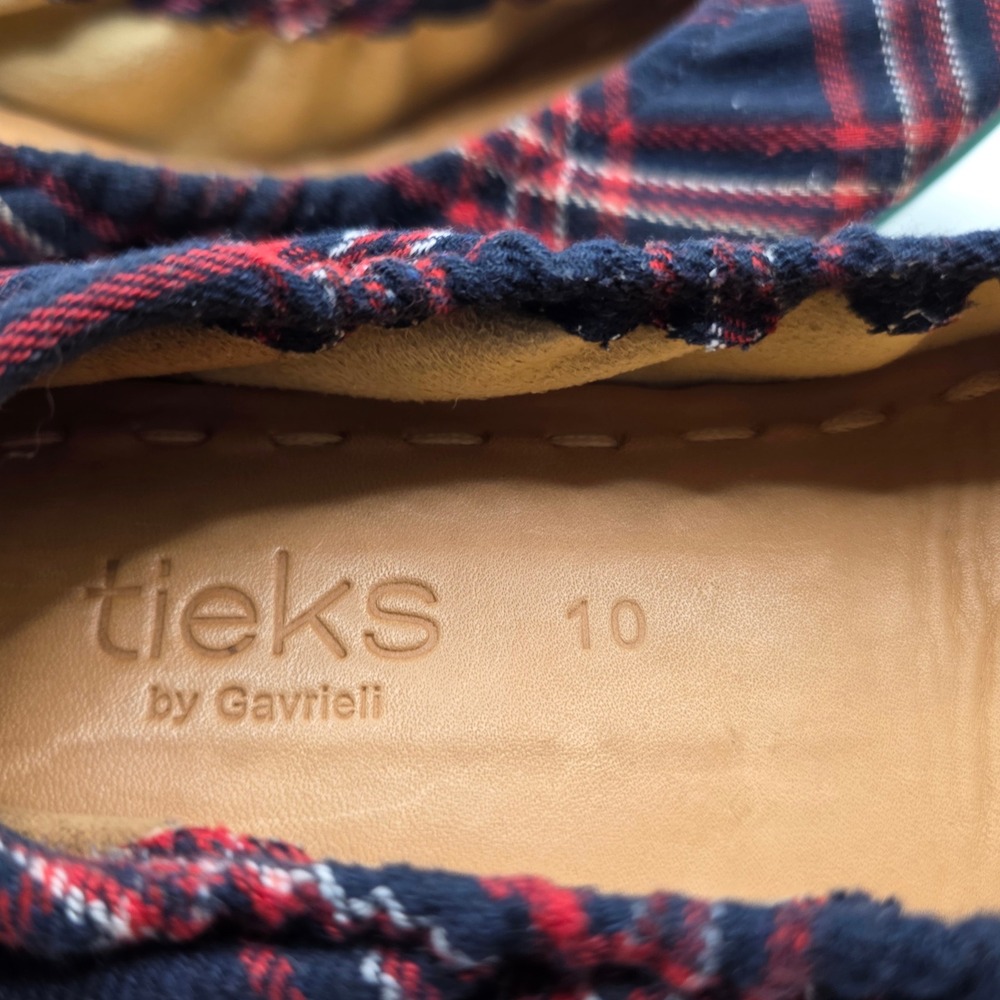 Tieks by Gavrieli Red Navy Blue Plaid Tartan Foldable Ballet Flats Womens 10 - Picture 7 of 7